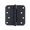 Hinge Outlet Black Stainless Steel Door Hinges - 4 Inch with 5/8 Inch Radius, Non-Removable Pin, Highly Rust Resistant, 3 Pack