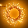 Minetom Fairy Lights Plug in, 10Feet 200 Led Cluster Lights Waterproof Firecracker Starry String Lights for Ceiling Bedroom Wreath Window Wedding Christmas Tree Decoration, Warm White (No Remote)