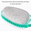 2 Pcs Foot Pumice Stone Brush with Handle 2 in 1, Ooloveminso Large Foot Scrubber Foot File Calluses Remove Suitable for Horniness Foot Spa, Foot Care Smooth Skin (Green)