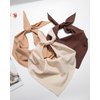 AWAYTR 3Pcs Floral Hair Bandanas Chiffon Head Kerchief for Women Girls Boho Hair Scarf Headband Bandana Daisy Lace Head Scarf (Solid Color - Beige/Khaki/Brown)