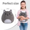 Oiyaku Plush Pillow Soft Toys Plush Toys for Kids Cute cat Toy Kids Gift Toys for 3 4 5 6 7 8 9 10 12 Years Old Boys Girls Children Stuffed Animal for Room Living Room Decoration Gray Buck Teeth 10”