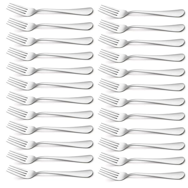 Briout Forks Silverware, Set of 24 Dinner Forks, 8 Inches Premium Food Grade Stainless Steel Forks for Home Kitchen Party Restaurant, Mirror Polished Dishwasher Safe