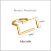 Unique Rectangle Open Band Ring for Women Girls Gold Plated Minimalist Geometrical Statement Adjustable Expandable Finger Rings Hypoallergenic Comfort Fit Fashion Simple Jewelry (Gold)