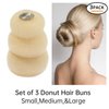 TsMADDTs Donut Bun Maker, 3pcs Hair Bun Maker with Bobby Pins Blonde 20pcs Doughnuts Sock Bun Ring Styler Maker