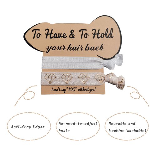 Bachelorette Party Favors, 7 Pack to Have to Hold Your Hair Back Card, Bride and Bridesmaids Hair Accessories for Bridal Shower, Hair Tie, and Wedding Decorations, Pink Party Supplies Gift (Pink 7Pack Pink 2Hair Ties)