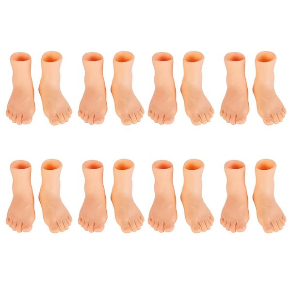 Ciieeo 16Pcs Hands and feet Funny Supplies Halloween feet Teaching Body Puppet Little feet Fingers Puppet Show Realistic Little feet 3D feet Toy Mini Vinyl Teaching Facility Child