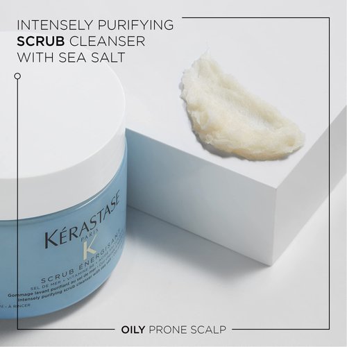 Kerastase Fusio Purifying Scalp Scrub | Nourishing Cleansing Treatment | For Oily Hair & Scalp | With Sea Salt Minerals, Vitamin B6 & Salicylic Acid | Scrub Energisant | 8.5 Fl Oz