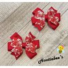 Valentine Red Hearts Toddler Hair Bow Set