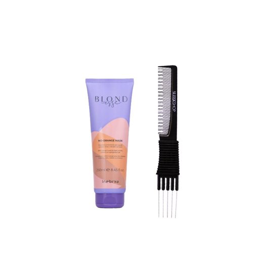 kuss Inebrya Blondesse Blonde Miracle Shampoo (10.14 oz) with Teasing Comb Pack of 1