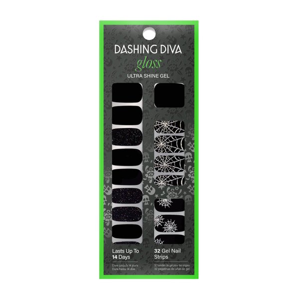 Dashing Diva Gloss Nail Strips - Tangled Up | UV Free, Chip Resistant, Long Lasting Gel Nail Stickers | Contains 32 Nail Wraps, 1 Prep Pad, 1 Nail File