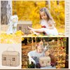 Wettarn Handmade Rattan Doll House Rattan House Shape Shoulder Bag Wicker Basket with Lid for Doll Toys Rattan Storage Basket Small Dollhouses Cute Woven Handcrafted Artwork Gift (Wood Color)