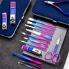 SHICEN Manicure Set, Professional Nail Clippers Kit, Pedicure Care Tools, Professional Women Grooming Kit -Premium Stainless Steel with blue Travel Case Set 15PC Great Gift(Colorful)