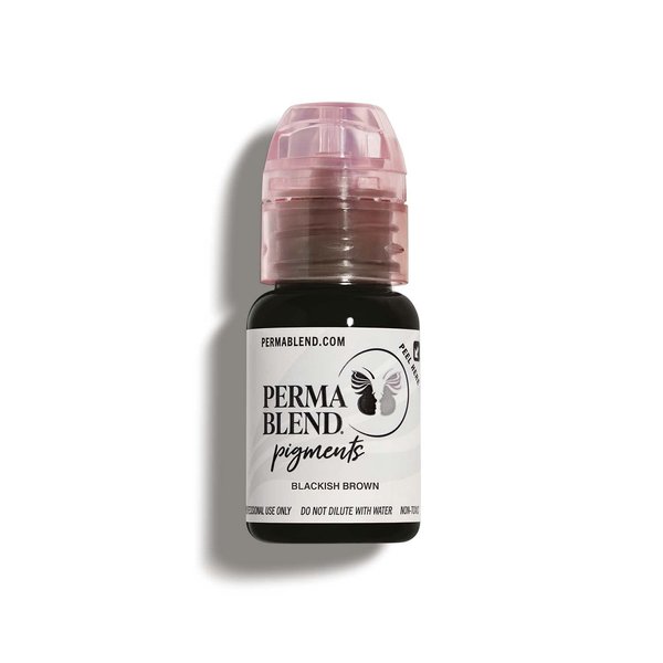 Perma Blend - Blackish Brown Tattoo Ink - Microblading Ink for Permanent Eyeliner & Eyebrow Tattoo - Professional Tattoo Ink - Dark Black/Brown Ink Makeup - Vegan (0.5 oz)