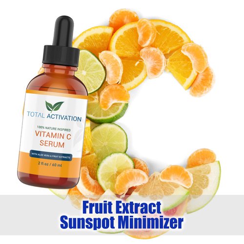 Vitamin C Serum with Aloe Vera & Vitamin E, Anti-Oxidant, Anti Wrinkle, Anti Aging, Skin Nourishment Day and Night Boost Collagen Production Fine Lines Soothing Hydration 2oz