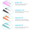 Tweezers for Women and Men Facial Hair,4 Pack Precision Tweezers for Eyebrows,Professional Slant Tip Tweezer Set for Ingrown Hair, Plucking Daily Beauty Tool with Leather Travel Case for Gifts