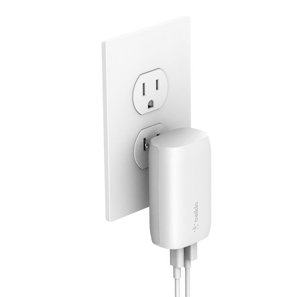 Belkin Wall Charger 32W C to Lightning Cable Included PD with 20W usb c & 12W USB A Ports for USB-C Power Delivery Compatible with iPhone 12, 12 pro, 12 pro Max, iPad, AirPods and More