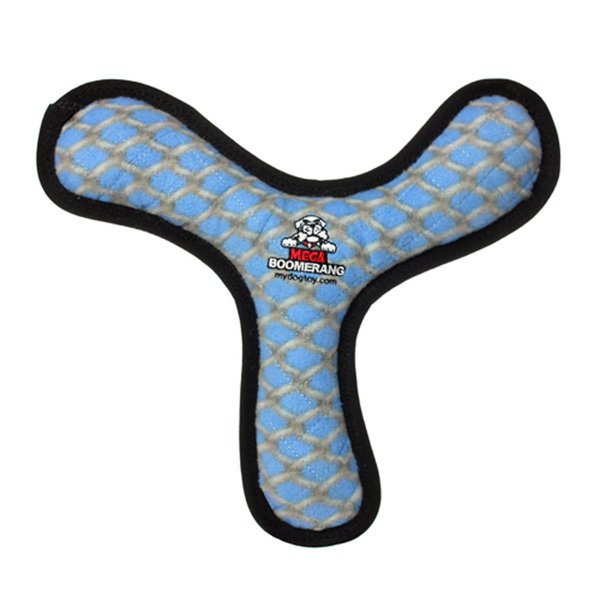 TUFFY - World's Tuffest Soft Dog Toy - MEGA Boomerang - Squeakers - Multiple Layers. Made Durable, Strong & Tough. Interactive Play (Tug, Toss & Fetch). Machine Washable & Floats. (Chain Link)