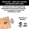 Ninja Pop 3pcs - Reddish-Brown Cherry Wood NFC Ntag215 NFC Cards - Laser Engraver Ready - Custom Digital Business Cards