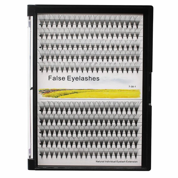 Dedila 200pcs -Handmade 20Roots Black Soft and Light volume Premade Fans Eye Lashes Thickness 0.07mm D Curl Individual Cluster False Eyelashes 8-16mm to Choose (18mm)