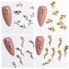 WOKOTO 120pcs 3d Rose Nail Charms Metal Nail Flowers Charms 3d Flowers For Nails Jewelry For Acrylic Nails Gold Silver Rose For Nail Art 3d Flower Charms Nail Jewels For Women Girls Nail 3d Charms