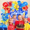 121 Pcs Red Blue Gold balloon garland Arch Kit, for Cartoon Blue Hedgeho Themed Birthday Party Decorations Boys Girls Gatherings Party Supplies