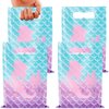 50 Pieces Mermaid Birthday Party Gift Bags,Plastic Mermaid Printed Goodie Bags with Handles Mermaid Candy Party Favor Bags for Kids Girls Under The Sea Theme Birthday Party Supplies and Decorations