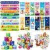 Frienda 170 Pcs Christian Christmas Party Favors Religious Gifts for Kids Bible Verse Bookmark Religious Slap Bracelets Jesus Stickers Mini Buttons Pins for Xmas Sunday School Classroom Reward Prize