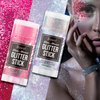 Brzeaf Waterproof Pink Glitter Stick, Shimmery & Long Lasting, Chunky Glitter for Face/Body/Hair/Eyes/Lip, Singer Concert Music Rave Festival, Glitter Stick Makeup & Face Glitter Gel for Women Men
