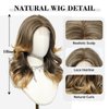testar Blonde Wigs For White Women Shoulder Length Wavy Bob Wigs Brown Wig With Blonde Highlights 18 Inch Natural Lace Hairline Heat Resistant Wigs For Girls Daily Use