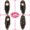 Beaurocks Brown Wigs With Bangs Long Wavy Brown Hightlight Wigs For White Women Blonde Wigs With Bangs Natural Curly Synthetic Wig for Women Daily Party Use 24inch (Brown Mixed Blonde)