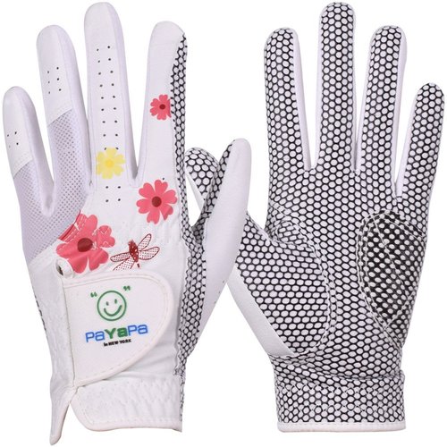 PaYaPa in NEW YORK, GH Women's Leather Golf Gloves One Pair (Flower Printed Both Hands)