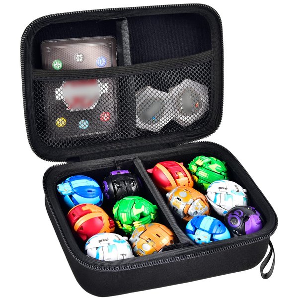 Case Compatible with Bakugan for Baku Gear Pack, Toys Organizer Storage for Bakucores Cards and Ultra Collectible Action Figures, Toy Container Holder for Bakugon Dragonoid Figure (Box Only) Black