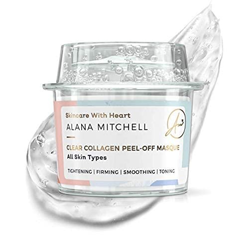 Alana Mitchell Anti Aging Collagen Facial Mask, Peel Off Face Mask Reduces Wrinkles & Fine Lines, Hydrating Face Masks, Tightening & Firming Skin Care, Collagen Face Mask for All Skin Types (0.63 oz)