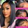 Shine Star Bob Wig Human Hair Straight 13x4 HD Lace Front Wigs Bob Human Hair 10 Inch Pre Plucked with Baby Hair Glueless Short Bob Wigs 150% Density Natural Color Bob Wig