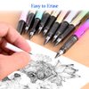 SEILETOO 9PCS Inkless Pencil with Eraser，5 Sets Infinity Pencil, Reusable with Extra 9PCS Replaceable Nibs for Home, Office & School Writing, Drawing