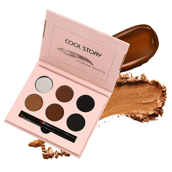Brow Contour Kit 18-Piece Eyebrow Makeup Palette Set 6 Eyebrow Powders Eyebrow Glue