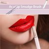 UNIMEIX 3 Pack Lip Blending Brush with Lid, Round Head Lipstick Smudge Brush Spot Concealer Brush Professional Lip Gloss Applicators for Lipstick Gloss Creams