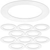 10 Pack Gloss White Goof Trim Ring for 6" Inch Recessed Lighting Trims Can Lighting Down Light, Outer Diameter 8 Inches, Inner Diameter 5.8 Inches