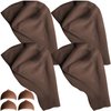 Wehhbtye 4 Pcs Dark Brown Bald Cap, Halloween Latex Makeup Caps with 4 Bald Wig, Non Slip Wig Caps for Women Men Halloween Cosplay Theme Party