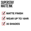 Maybelline New York Super Stay Matte Ink Liquid Lipstick Makeup, Long Lasting High Impact Color, Up to 16H Wear, Romantic, Vivid Pink, 1 Count