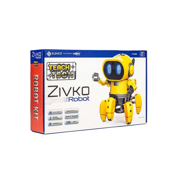 Elenco Teach Tech “Zivko The Robot”, Interactive A/I Capable Robot with Infrared Sensor, STEM Learning Toys for Kids 10+, includes Assembly Parts
