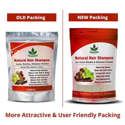 Natural Hair Shampoo for Hair 8 oz, AMLA REETHA SHIKAKAI POWDER (Phyllanthus emblica, Sapindus mukorossi, Acacia concinna),Product of Havintha, 227g