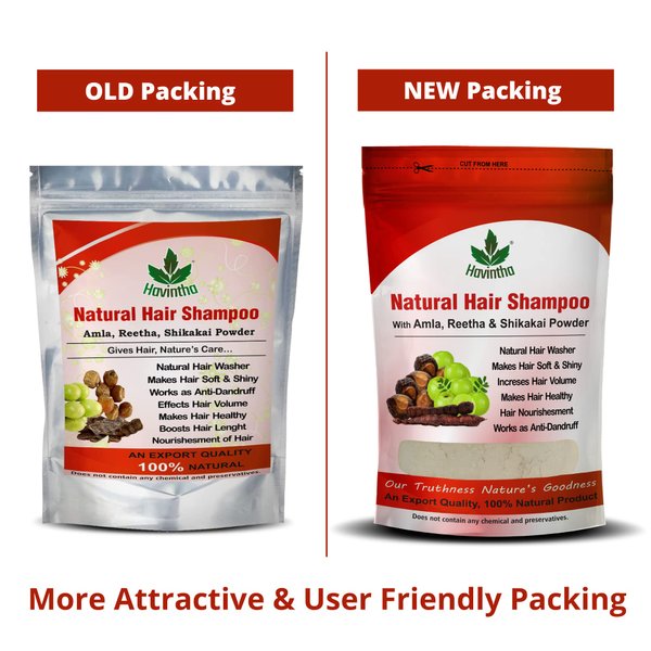 Natural Hair Shampoo for Hair 8 oz, AMLA REETHA SHIKAKAI POWDER (Phyllanthus emblica, Sapindus mukorossi, Acacia concinna),Product of Havintha, 227g
