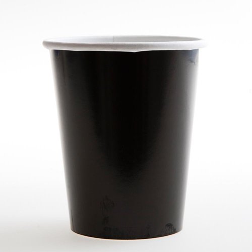 Solid Black Paper Cups - 12 oz (Pack of 10) - Disposable Drinkware - Perfect For Parties, Events & Gatherings