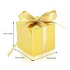 KPOSIYA 100 Pack Favor Boxes 2x2x2 inch Candy Boxes Gold Gift Boxes with Ribbons for Wedding Baby Shower Decorations Birthday Party Supplies