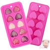 Heart Shaped Silicone Pink Ice Cube Trays, For DIY love Heart Ice Cubes, Chocolate, Candy, Easy Release Heart Ice Cube Mold for Cocktails,Whiskey, Drinks, BPA Free and Dishwasher Safe(2pcs, Pink)