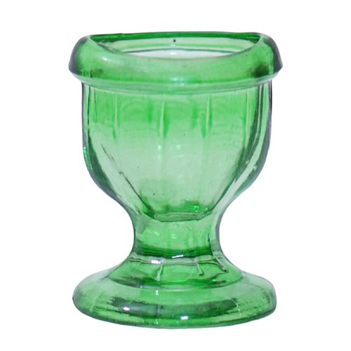 Glass Eye Wash Cup for Keep Your Eyes Clean and Healthy | Soothing Relief from Allergens Irritants Makeup Dust Dry Eyes | Eye Shaped Rim Snug Fit Set of 2 (Light Green)