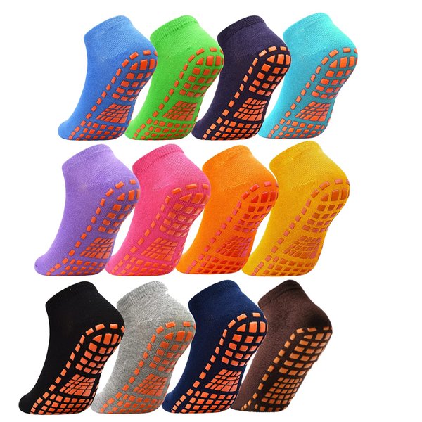 12 Pairs Trampoline Socks for Kids Non Slip Socks Kids Grips Socks Anti-skid Ankle Socks Kids Socks for Boys Girls(Small)