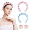 moniko Spa Headband for Washing Face,Makeup Headbands for Women,Wrist Strap Set Prevent Liquid Overflow,Face Wash Headband,Makeup Headband for Skincare,Makeup Removal,Hair Accessories(4 Pack)