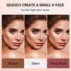 3Pc Cream Contour Stick Makeup, Hightlighter Makeup + Bronzer Stick + Cream Blush, Waterproof Cream Contouring Pen Non Stick Non Greasy Long Lasting Lightweight Face Makeup Kit,Fair-Light